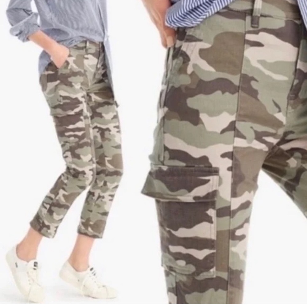 J Crew Cropped Cargo Camo Pants